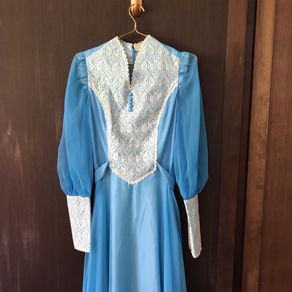 Vintage prairie princess gown with sash